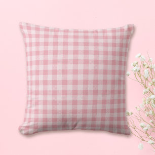 Rosa Gingham-Muster Mädchenhaft Kariert Kariert Kissen