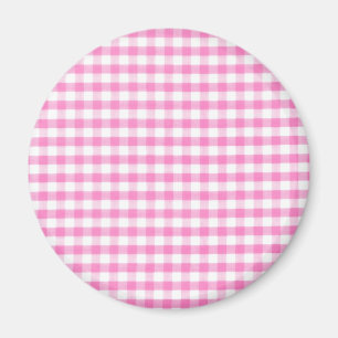 Rosa Gingham-Muster Magnet