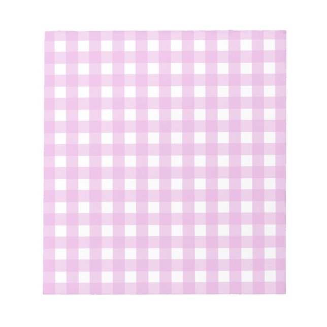 Rosa Gingham Notizblock (Vorderseite)