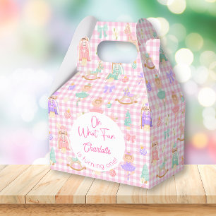 Rosa Gingham-Nussknacker-Geschenkbox Geschenkschachtel