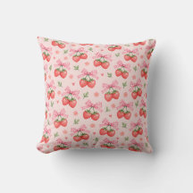 Rosa Gingham-Schleife Erdbeer-Blumenmuster