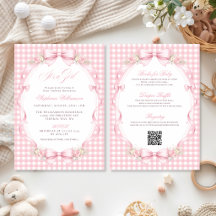 Rosa Gingham-Schmachtlappen-Schleifen-All-in-One-B