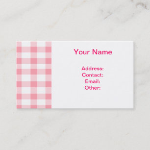 Rosa Gingham Visitenkarte
