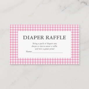 Rosa Gingham-Windel-Tombola Begleitkarte