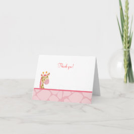 Rosa Giraffe geklappt Danke, Anmerkung Karte