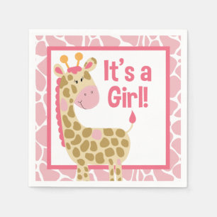 Rosa Giraffe ist es eine Serviette