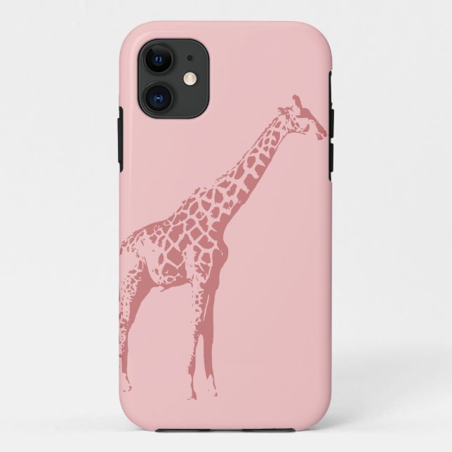 Rosa Giraffen-Skizze Case-Mate iPhone Hülle (Rückseite)