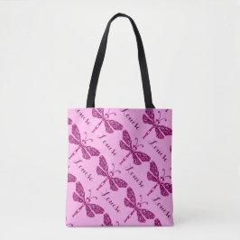 Rosa Girls nennen Libelle personalisierte Tasche