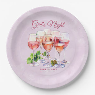 Rosa Girls Night Wine Pappteller