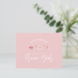 Rosa girly Aquarell florale chic Blumenmädchen Einladungspostkarte
