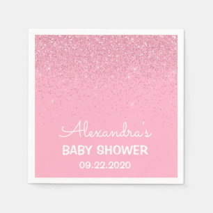 Rosa Girly funkelnd Glitzer-Baby-Dusche Serviette