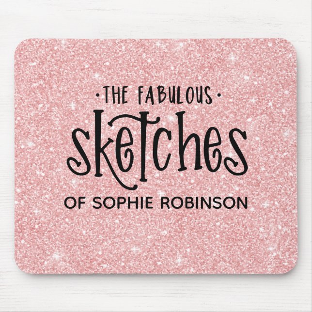 Rosa Girly Glitzer Artist Mousepad (Vorne)