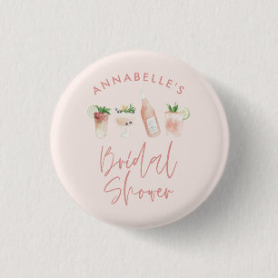 Rosa girly moderner Cocktail-Schrift Junggesellinn Button