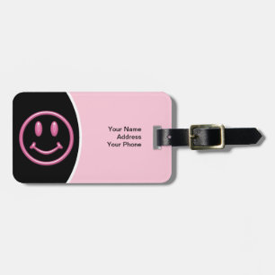 Rosa Girly Smileface Umbauten Gepäckanhänger