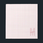 Rosa-Gittermuster-Monogramm-Name Notizblock<br><div class="desc">Rosa-Gittermuster-Monogramm-Name</div>
