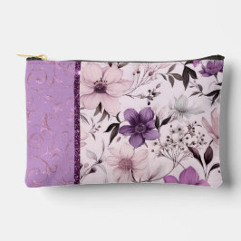 Rosa Glam funkelndes Blumenmuster Zubehörtasche