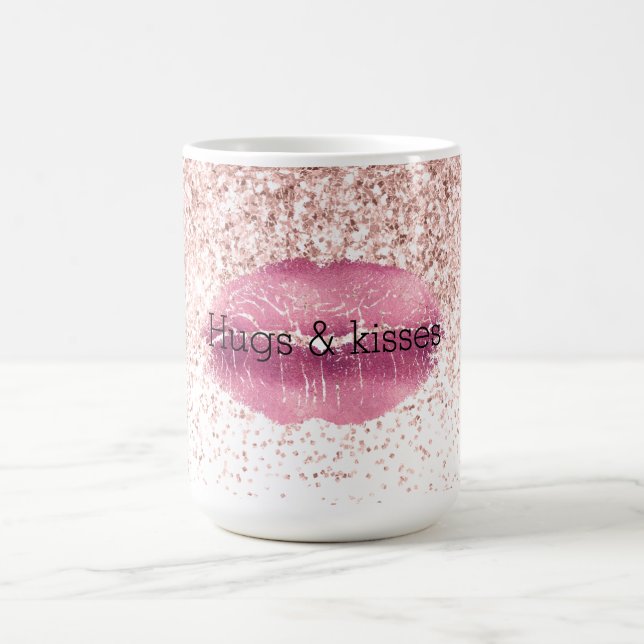 Rosa Glam Glitz Glitzer Lifte Kaffeetasse (Mittel)