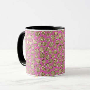 Rosa Glam Glitzer Leopard Tasse