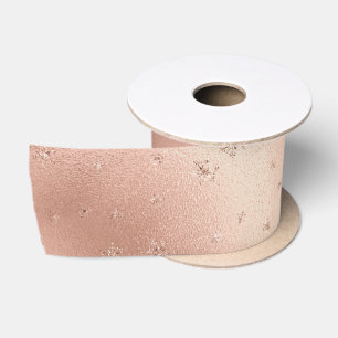 Rosa Glam Glitzer Schneeflocke Satinband