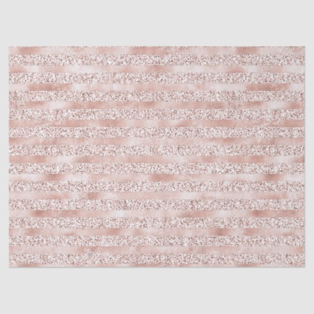 Rosa Glam Glitzer Streifen Seidenpapier (Vorderseite)
