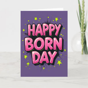 Rosa glänzende Geburtstagskarte Karte