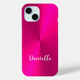 Rosa glänzende Imitate Metall individuelle Name Case-Mate iPhone Hülle