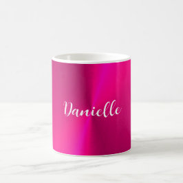Rosa glänzende Imitate Metall individuelle Name Kaffeetasse