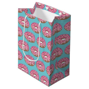 Rosa glasierter Donut mit Streuseln Doughnut Junk  Mittlere Geschenktüte