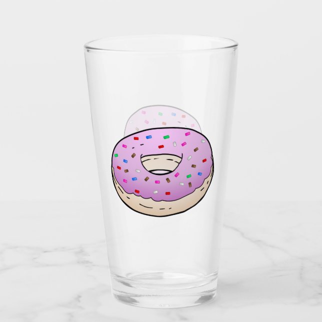 Rosa Glazed Donut Glass Glas (Vorderseite)