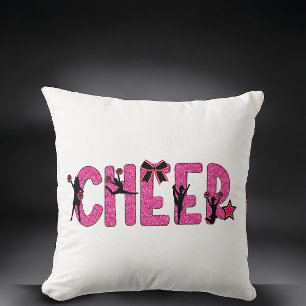 Rosa Glitter Cheer / Cheerleader-Pom-Pons-Dekor Kissen