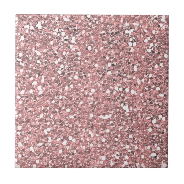 Rosa Glitter Funkeln Fliese (Vorderseite)