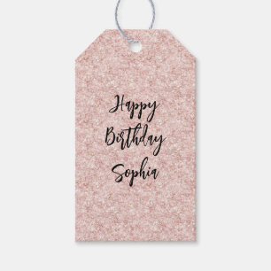 Rosa Glitter-Glanz-Geburtstag Geschenkanhänger