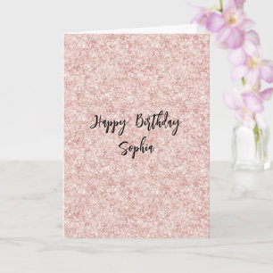 Rosa Glitter-Glanz Geburtstag Karte