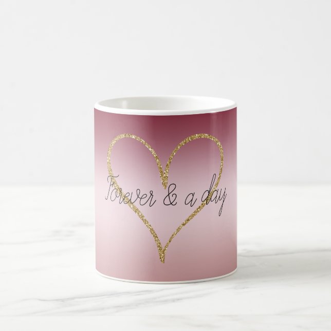 Rosa Glitter Gold Liebe Forever Kaffeetasse (Mittel)