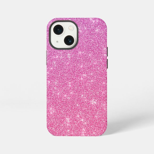 Rosa Glitter iPhone 13 Mini Hülle (Rückseite)