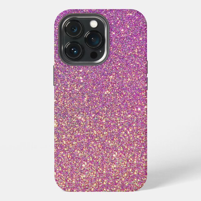 Rosa Glitter iPhone 13 Pro Hülle (Hinten)