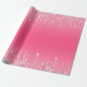 Rosa Glitter-Trend Mädchen Chic Modern Geschenkpapier