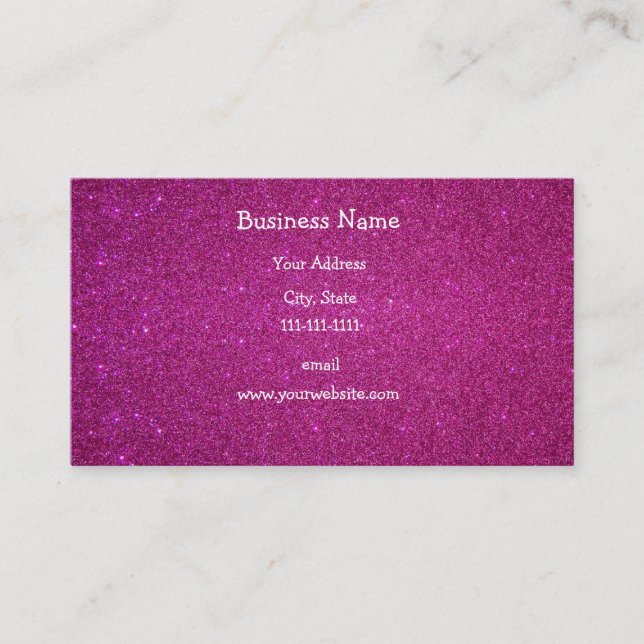 Rosa Glitter Visitenkarte (Vorderseite)