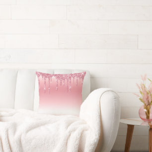 Rosa Glitter-Wurfkissen mit Tropfendesign Kissen