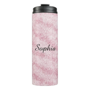 Rosa Glitterfunkeln Thermosbecher
