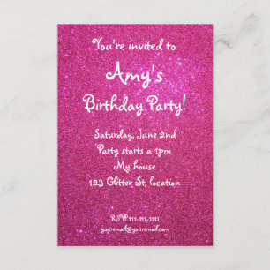 Rosa Glittergeburtstagseinladung Einladung