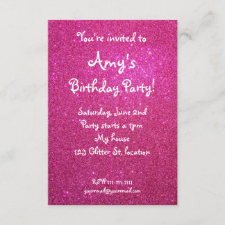 Rosa Glittergeburtstagseinladung Einladung