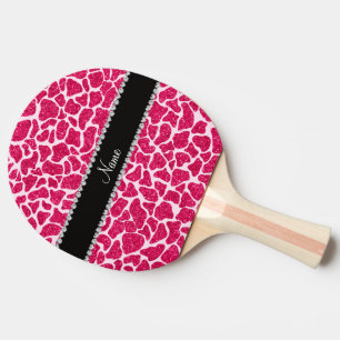 Rosa Glittergiraffe des individuellen Namens Tischtennis Schläger