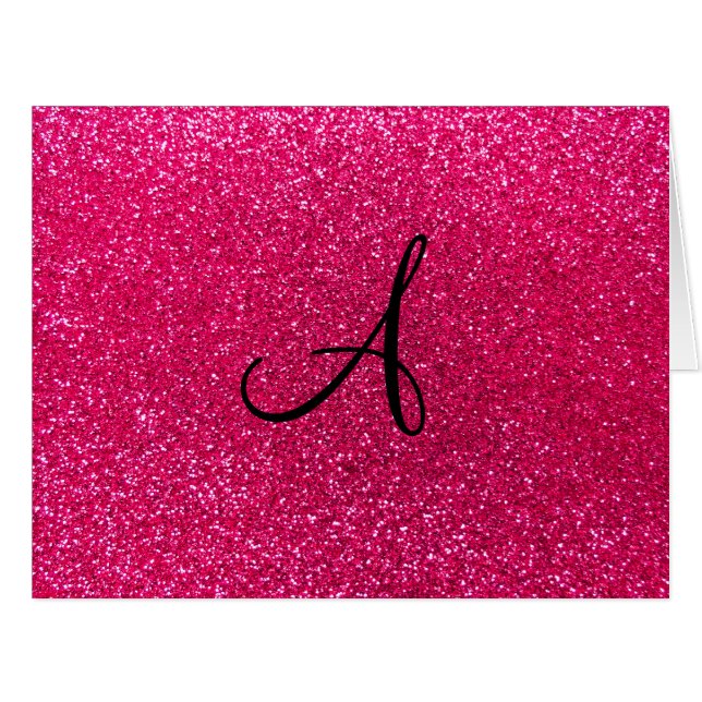 Rosa Glittermonogramm der Rose (Vorderseite (Horizontal))