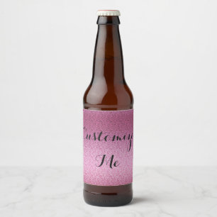 Rosa Glittery Steigung Bierflaschenetikett