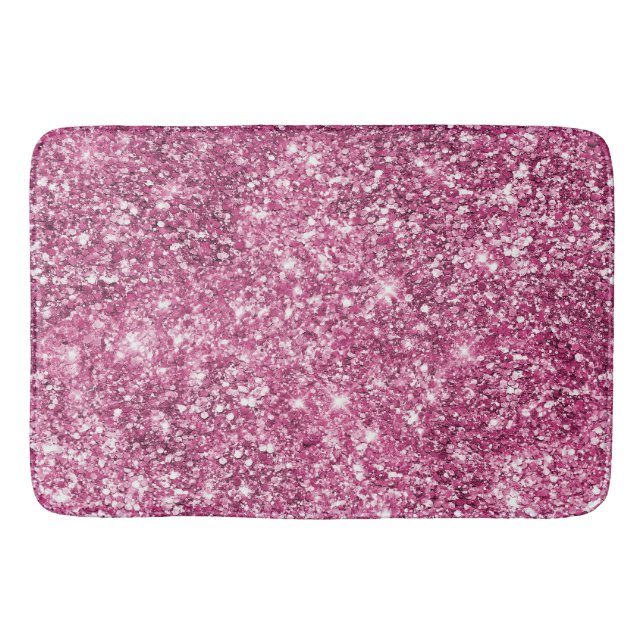 Rosa Glitz Glitter Glam Funkeln Badematte (Vorderseite)