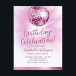 Rosa Glitzer 70er Party Diskothek Ball Geburtstag Postkarte<br><div class="desc">Modernes Glam Rosa Glitzer Sparkle 70er Party Disco</div>