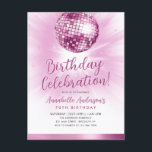 Rosa Glitzer 70er Party Diskothek Ball Geburtstag Postkarte<br><div class="desc">Modernes Glam Rosa Glitzer Sparkle 70er Party Disco</div>
