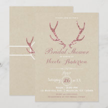 Rosa Glitzer Antlers Rustic Kraft Brautparty