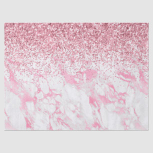 Rosa Glitzer aus weißem Marmor Seidenpapier